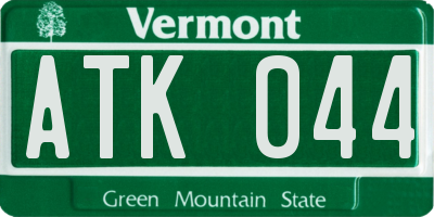 VT license plate ATK044