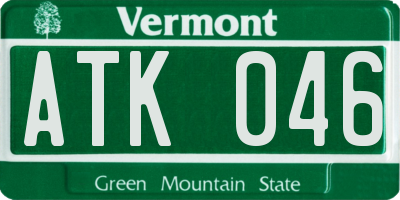 VT license plate ATK046