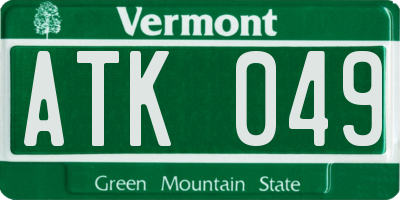 VT license plate ATK049