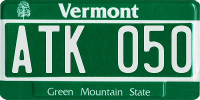VT license plate ATK050