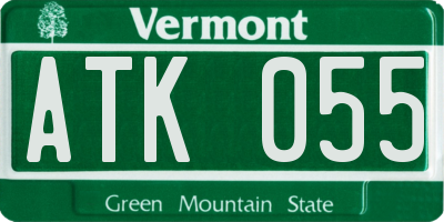 VT license plate ATK055