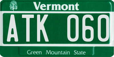 VT license plate ATK060
