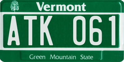 VT license plate ATK061