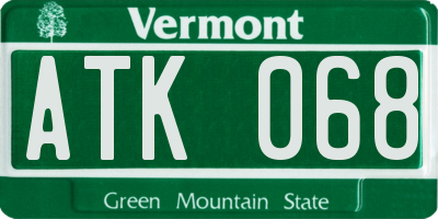 VT license plate ATK068