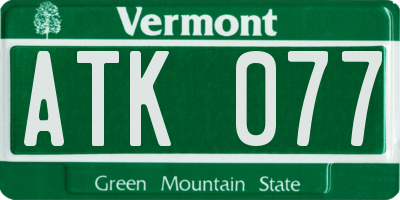 VT license plate ATK077