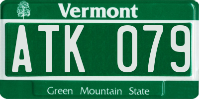 VT license plate ATK079