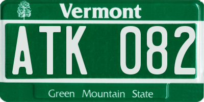 VT license plate ATK082