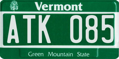 VT license plate ATK085
