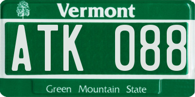 VT license plate ATK088