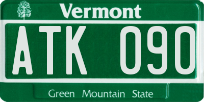 VT license plate ATK090