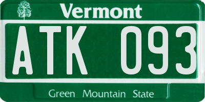 VT license plate ATK093