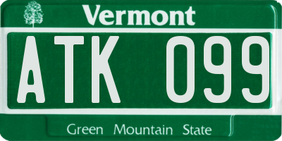 VT license plate ATK099
