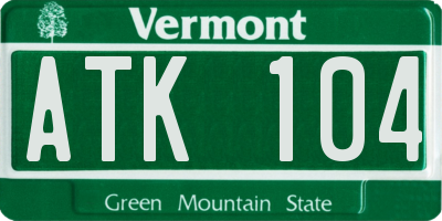 VT license plate ATK104