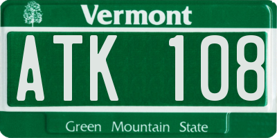 VT license plate ATK108