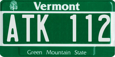 VT license plate ATK112
