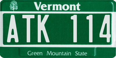 VT license plate ATK114
