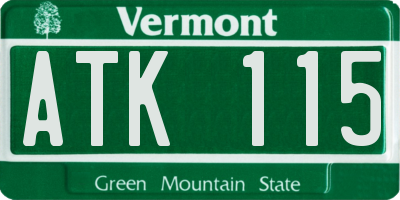 VT license plate ATK115