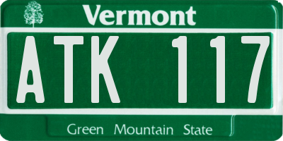 VT license plate ATK117