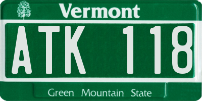 VT license plate ATK118