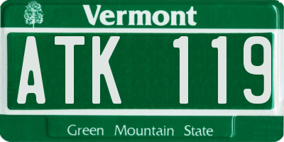 VT license plate ATK119
