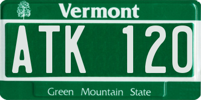 VT license plate ATK120
