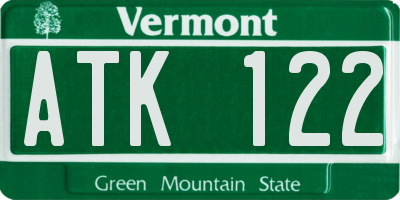 VT license plate ATK122