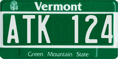 VT license plate ATK124