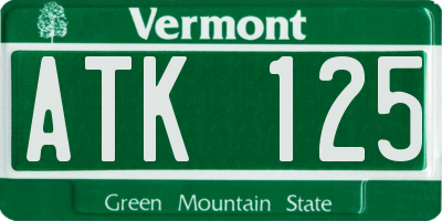VT license plate ATK125