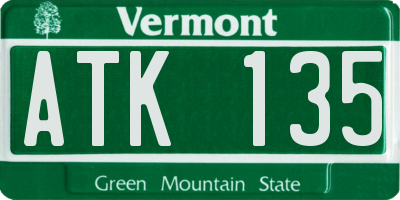 VT license plate ATK135