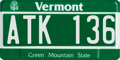 VT license plate ATK136