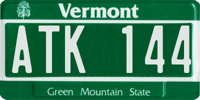 VT license plate ATK144