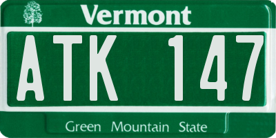 VT license plate ATK147