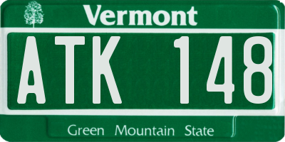 VT license plate ATK148