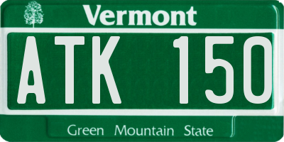 VT license plate ATK150