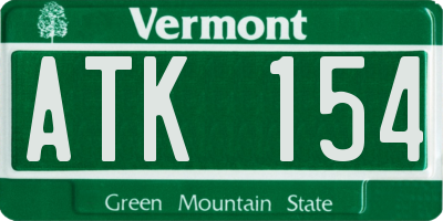 VT license plate ATK154