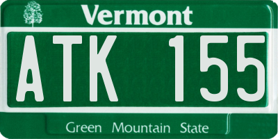 VT license plate ATK155