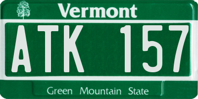 VT license plate ATK157