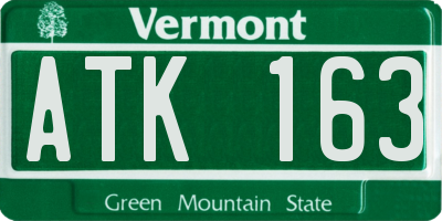 VT license plate ATK163