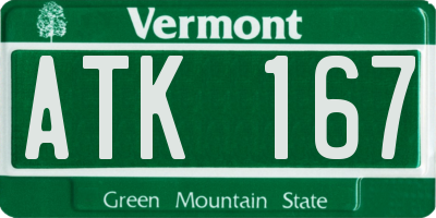 VT license plate ATK167