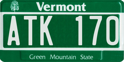 VT license plate ATK170