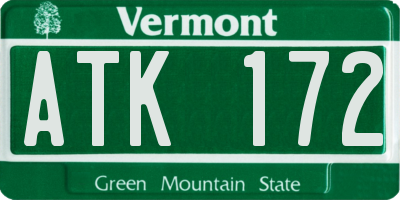 VT license plate ATK172