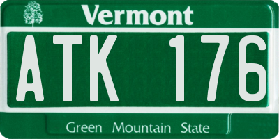 VT license plate ATK176
