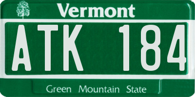 VT license plate ATK184