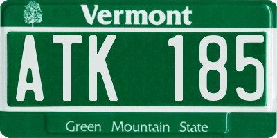 VT license plate ATK185