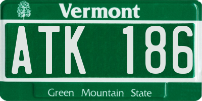 VT license plate ATK186