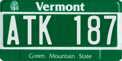 VT license plate ATK187