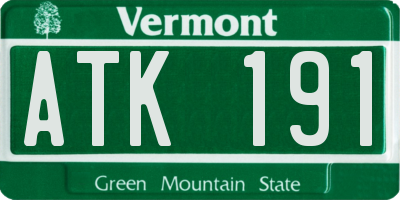 VT license plate ATK191