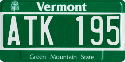 VT license plate ATK195