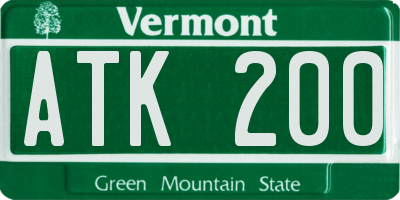 VT license plate ATK200
