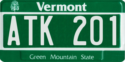 VT license plate ATK201